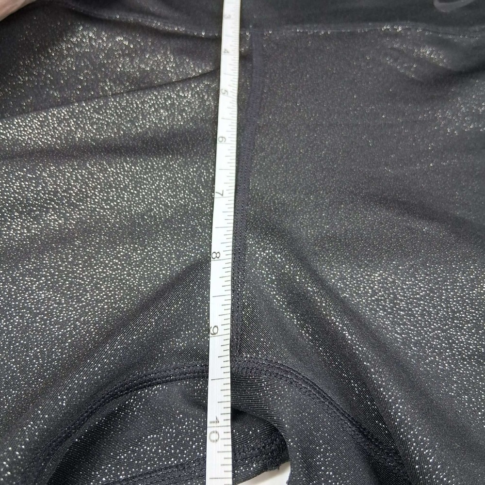 Nike Dri-FIT Black Shimmer Metallic Foil Leggings Womens Medium Sparkle Tights - Picture 5 of 7